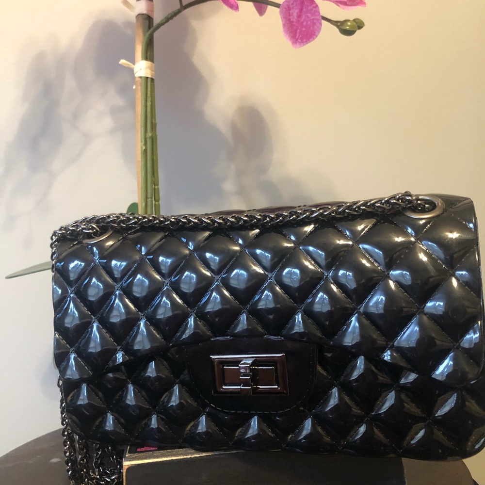 Black Jelly Messenger Handbag